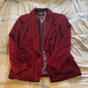 INC International Concepts Rich Red Velvet Blazer